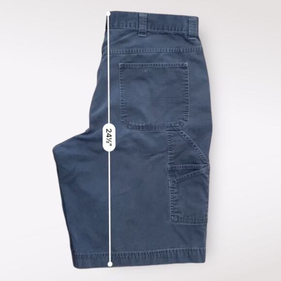 Old Navy Vintage Carpenter Shorts Mens W38‎ Slate Gray Y2K Streetwear - Picture 4 of 12